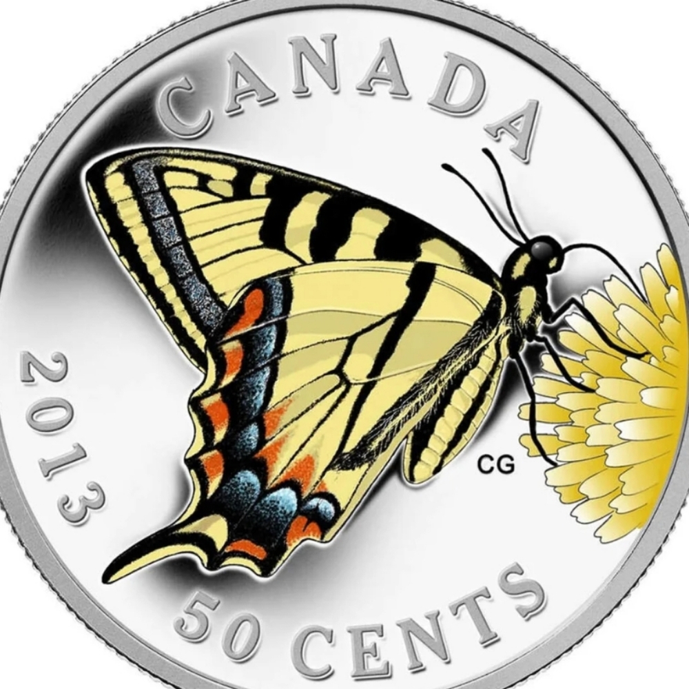 2013 RCM 50c Butterflies of Canada: Canadian Tiger Swallowtail Coin